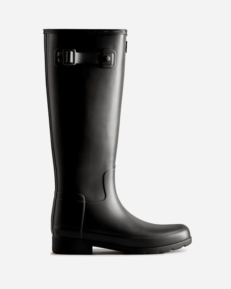 Botas Wellington Hunter Refined Tall Wide Feminino Pretas | 59936437