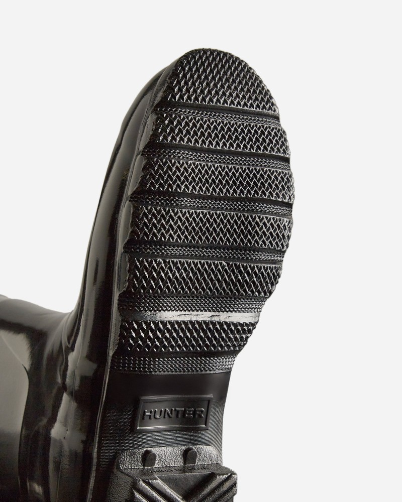 Botas Wellington Hunter Short Back Adjustable Gloss Feminino Pretas | 348541797