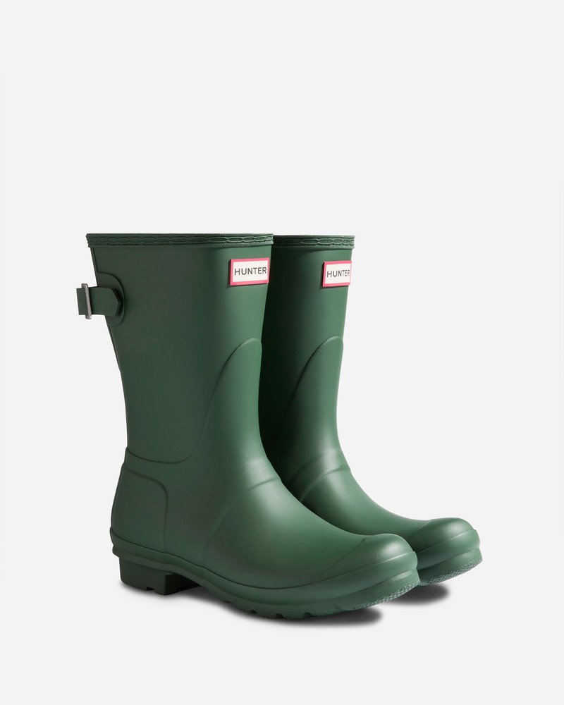 Botas Wellington Hunter Short Back Adjustable Feminino Verdes | 509547039
