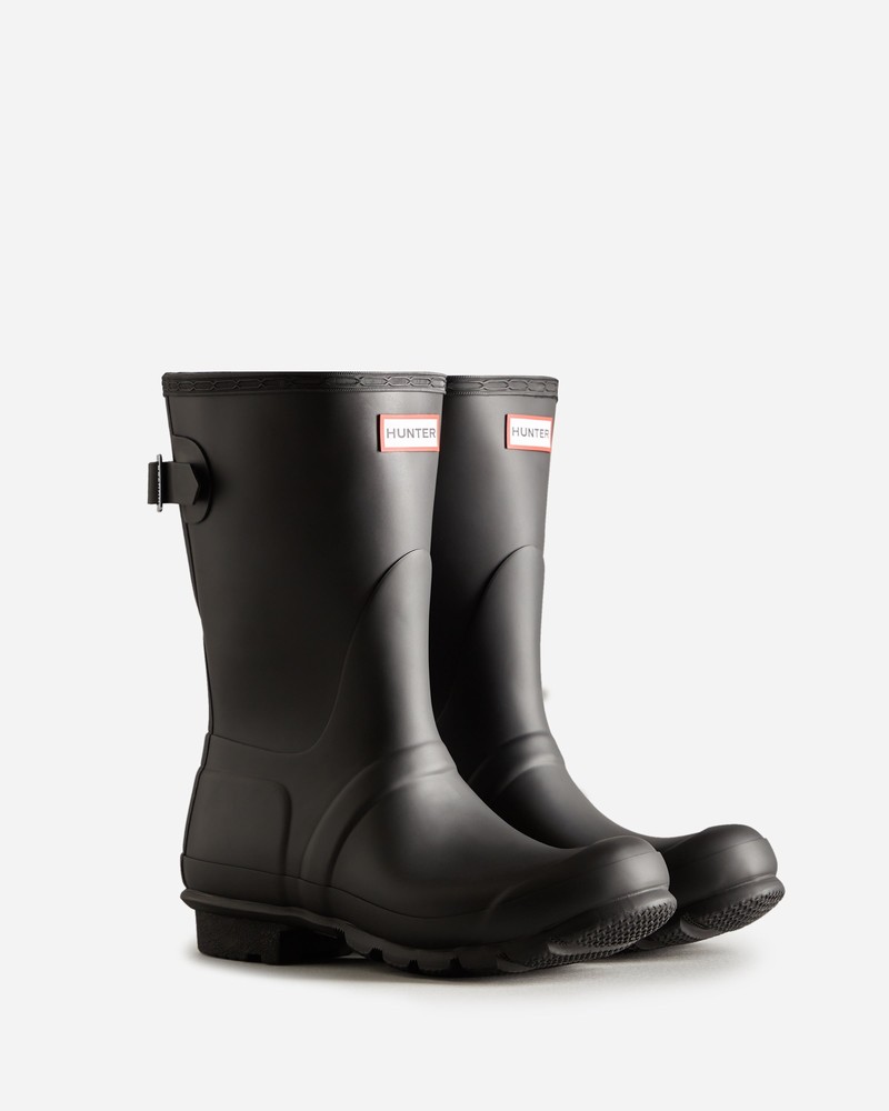 Botas Wellington Hunter Short Back Adjustable Feminino Pretas | 233171189