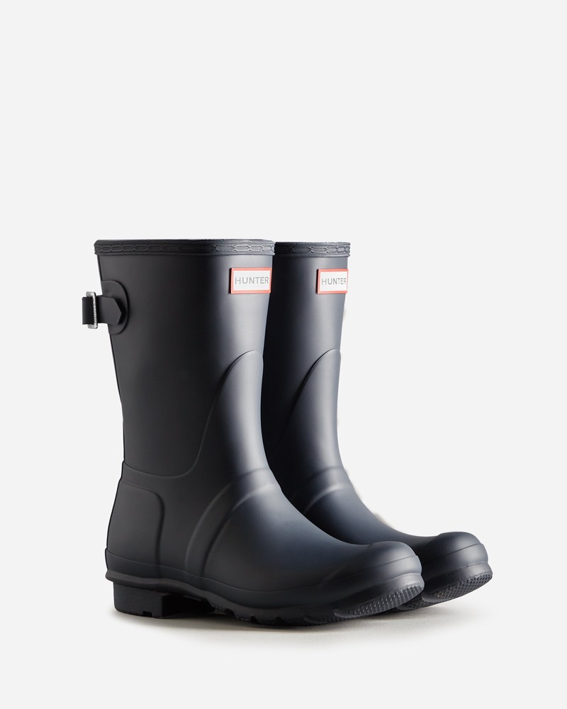 Botas Wellington Hunter Short Back Adjustable Feminino Azul Marinho | 502132196