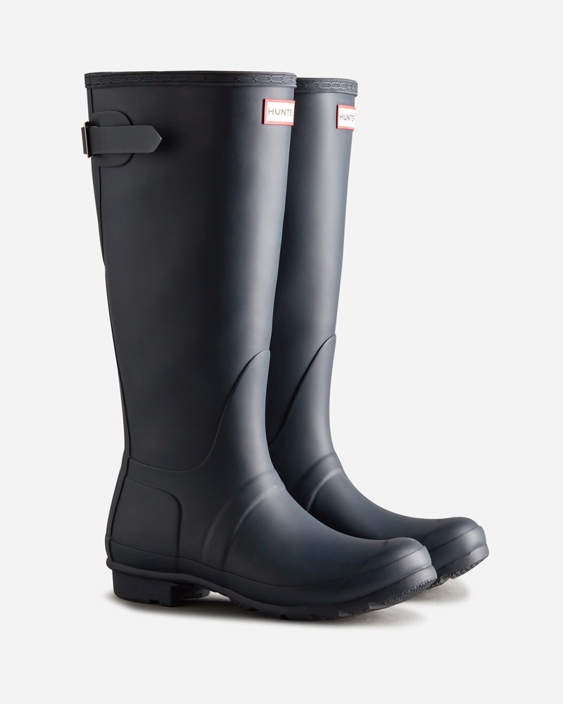 Botas Wellington Hunter Tall Back Adjustable Feminino Azul Marinho | 564458915