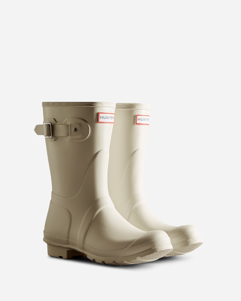 Botas Wellington Hunter Tri-Colour Logo Backstrap Short Feminino Branco | 89656549