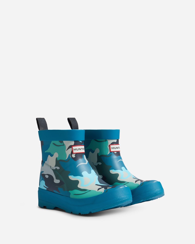 Botas Wellington Hunter Water Camo Print Play Criança Azuis | 72635884