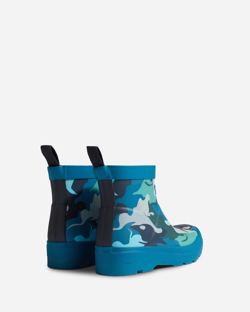 Botas Wellington Hunter Water Camo Print Play Criança Azuis | 72635884