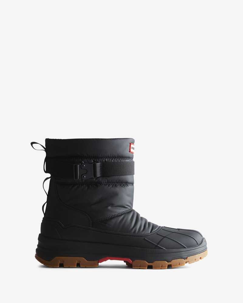 Botas de Neve Hunter Intrepid Short Buckle Masculino Pretas | 473293264