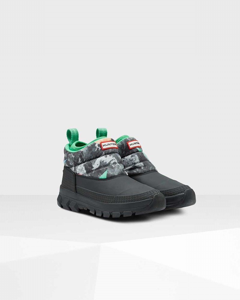 Botas de Neve Hunter Original Printed Insulated Ankle Feminino Pretas | 84317416