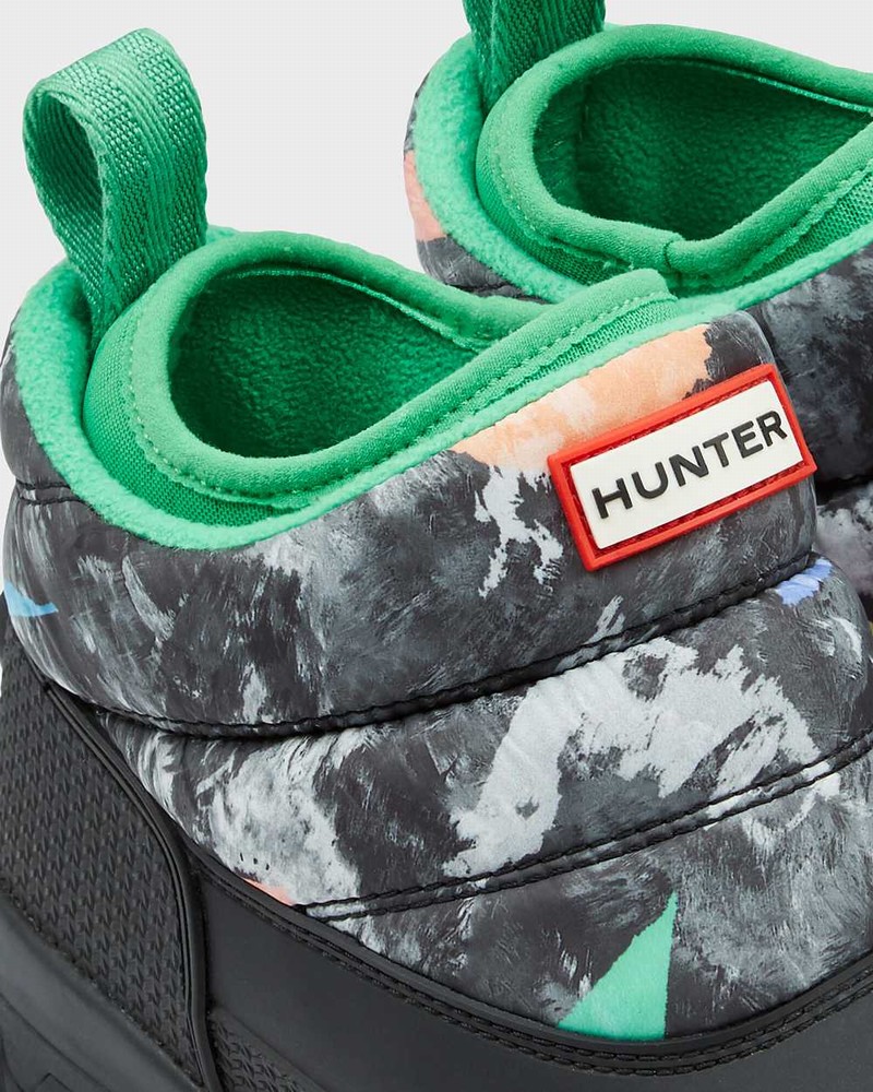 Botas de Neve Hunter Original Printed Insulated Ankle Feminino Pretas | 84317416