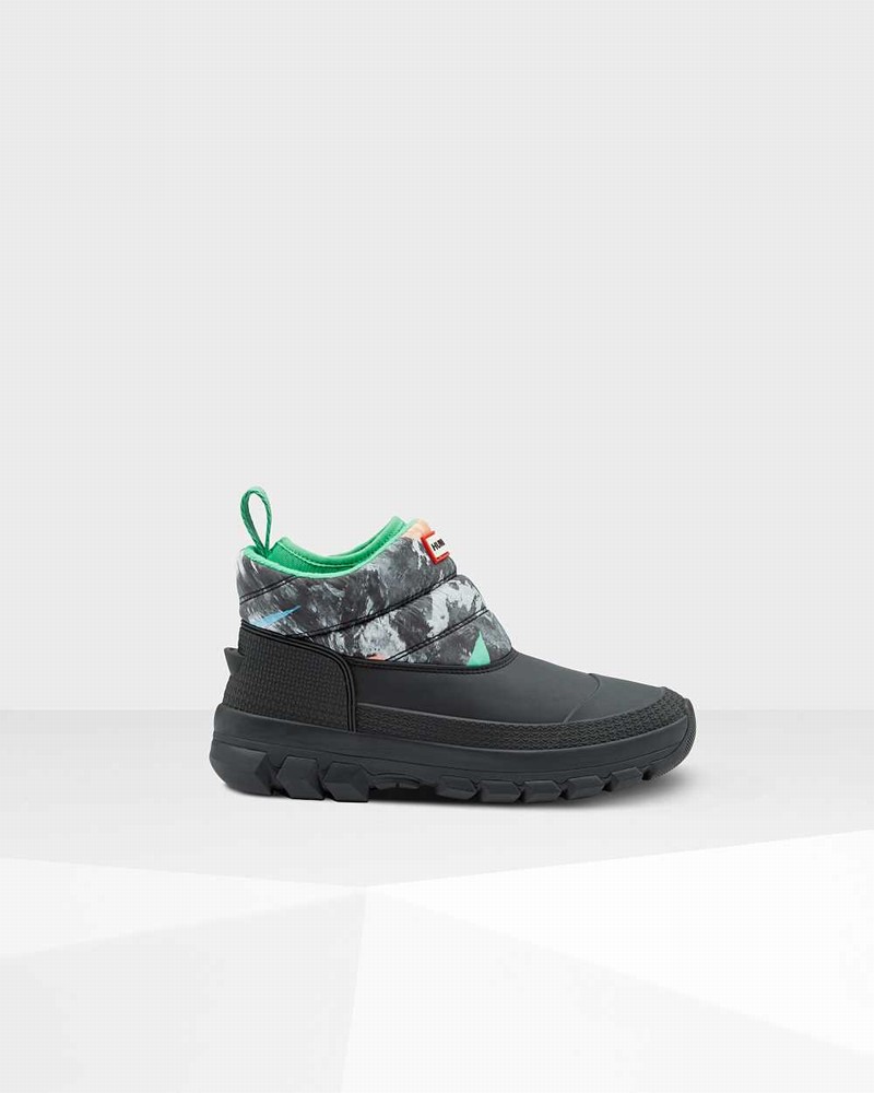 Botas de Neve Hunter Original Printed Insulated Ankle Feminino Pretas | 84317416
