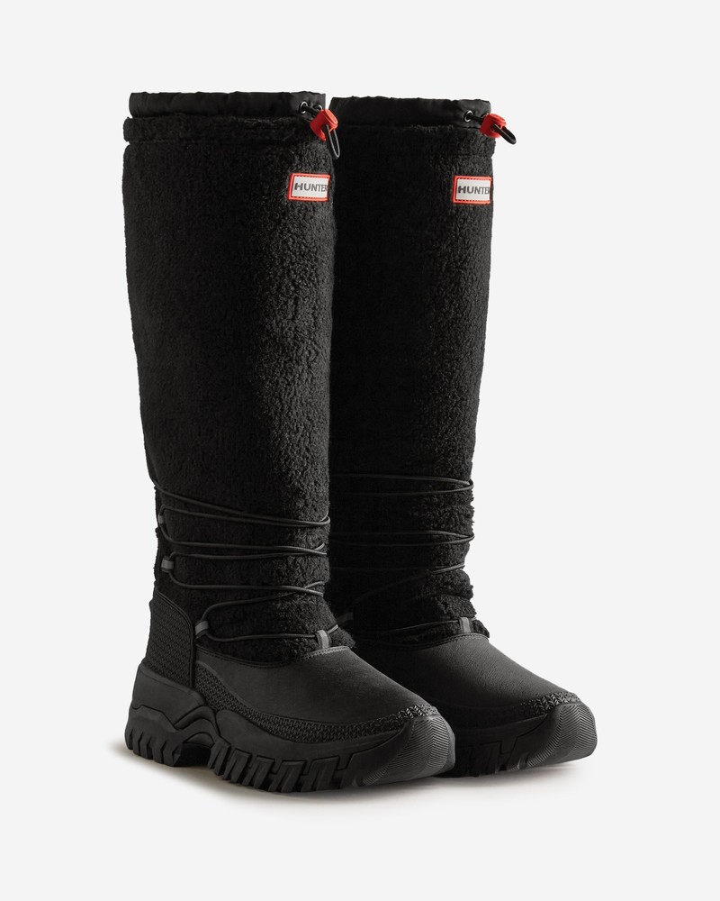 Botas de Neve Hunter Wanderer Tall Lace Detail Cosy Feminino Pretas | 842269335