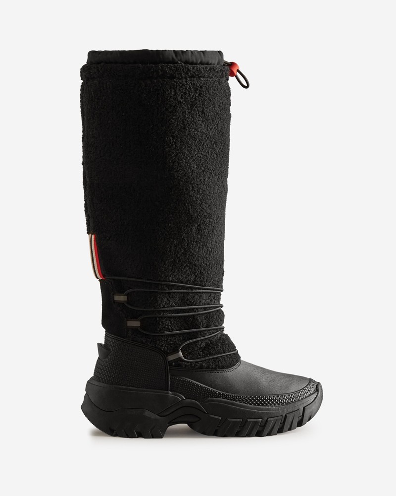Botas de Neve Hunter Wanderer Tall Lace Detail Cosy Feminino Pretas | 842269335