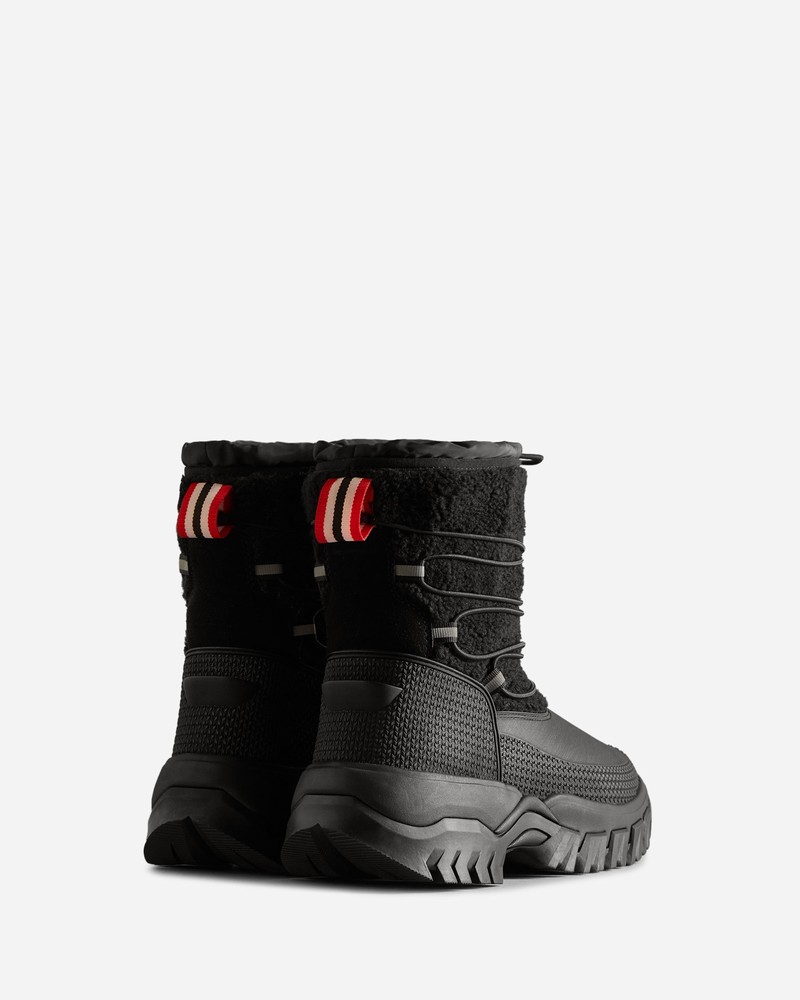 Botas de Neve Hunter Wanderer Vegan Shearling Insulated Short Feminino Pretas | 646030020