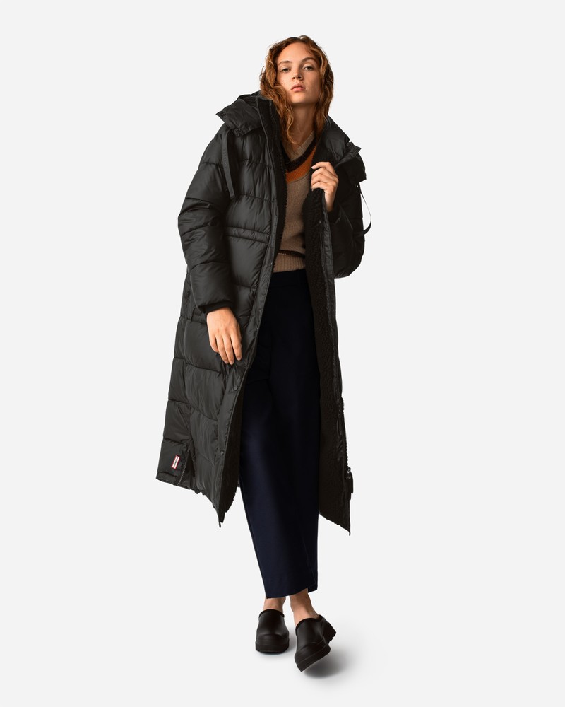 Casacos Hunter Intrepid Long Puffer Feminino Pretas | 449480578