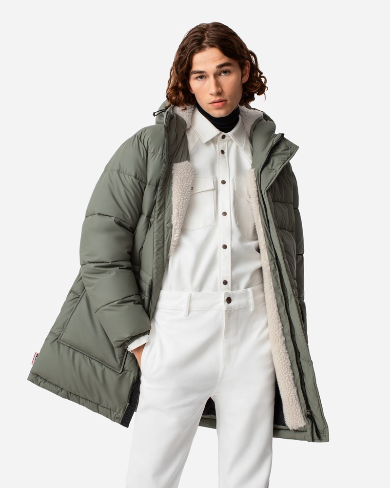 Casacos Hunter Intrepid Long Puffer Masculino Verdes | 352423213