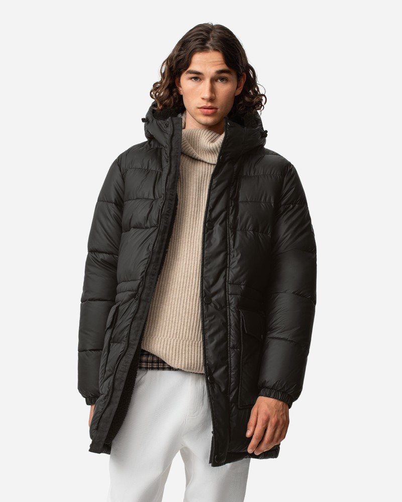 Casacos Hunter Intrepid Long Puffer Masculino Pretas | 182521005