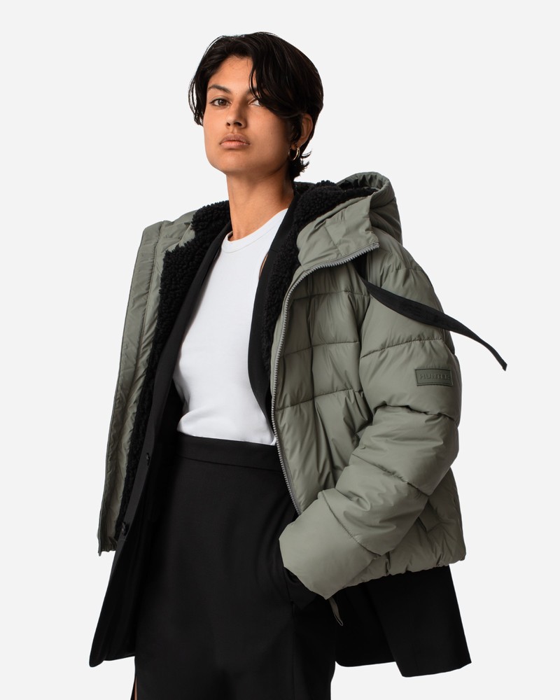 Casacos Hunter Intrepid Short Puffer Feminino Verdes | 394804317