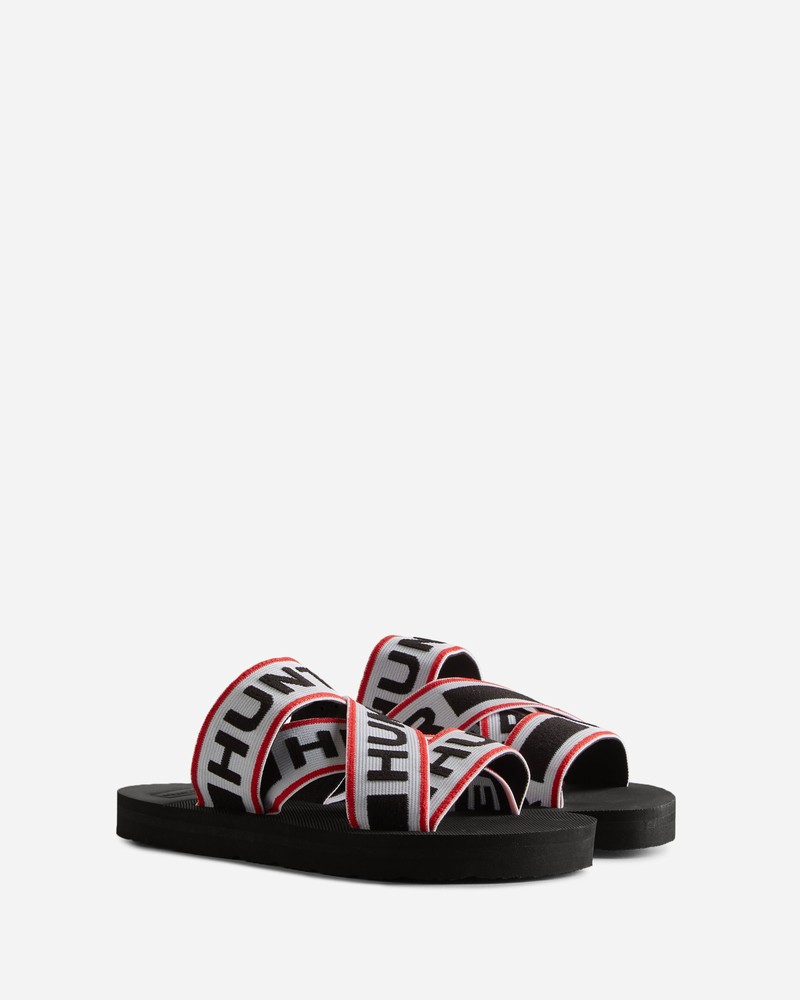 Chinelos Hunter Elastic Crossover Logo Feminino Pretas | 647442814