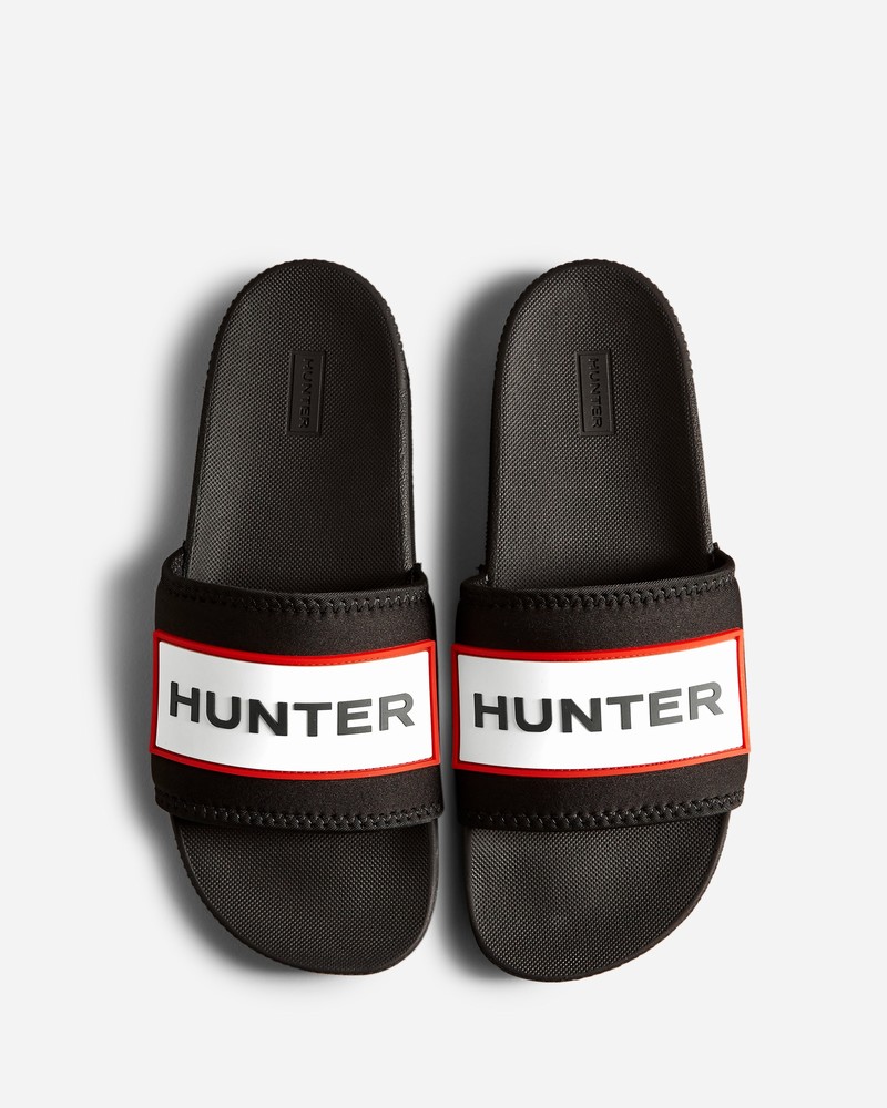 Chinelos Hunter Neoprene Logo Masculino Pretas | 751417612