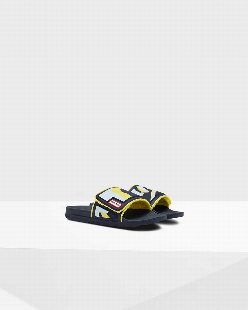 Chinelos Hunter Original Rockpool Camo Print Adjustable Feminino Azul Marinho | 955627402
