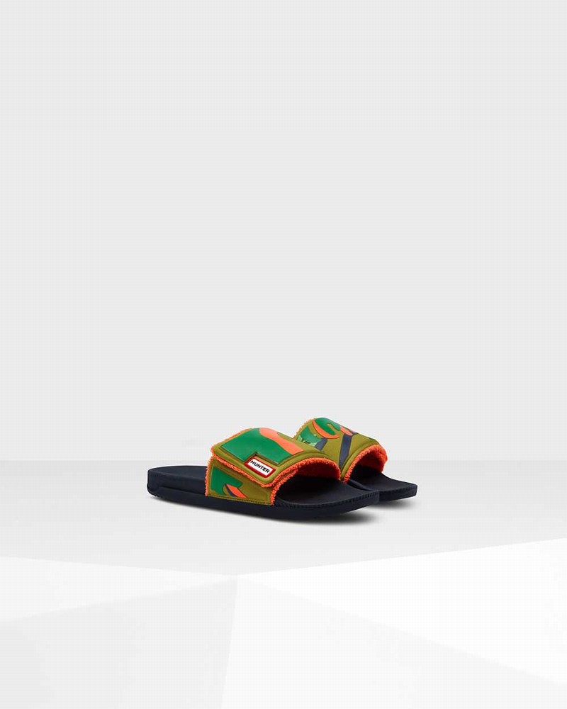 Chinelos Hunter Original Rockpool Camo Print Adjustable Masculino Verde Oliva | 684321035