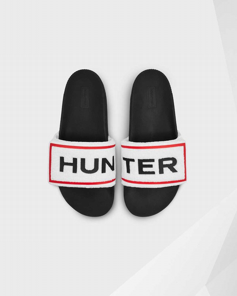 Chinelos Hunter Original Terry Towelling Logo Adjustable Feminino Pretas | 328453680