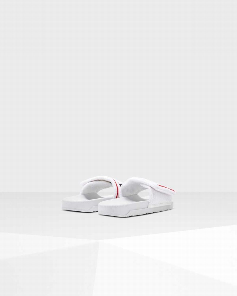 Chinelos Hunter Original Terry Towelling Logo Adjustable Feminino Branco | 49280793
