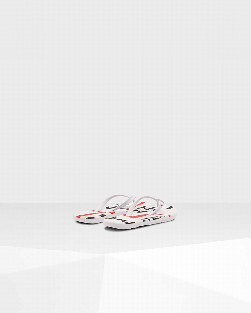 Chinelos de Dedo Hunter Original Exploded Logo Feminino Branco | 733565518
