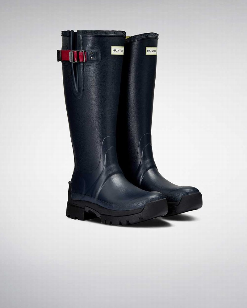 Galochas Hunter Balmoral Side Adjustable 3mm Neoprene Feminino Azul Marinho | 345938948