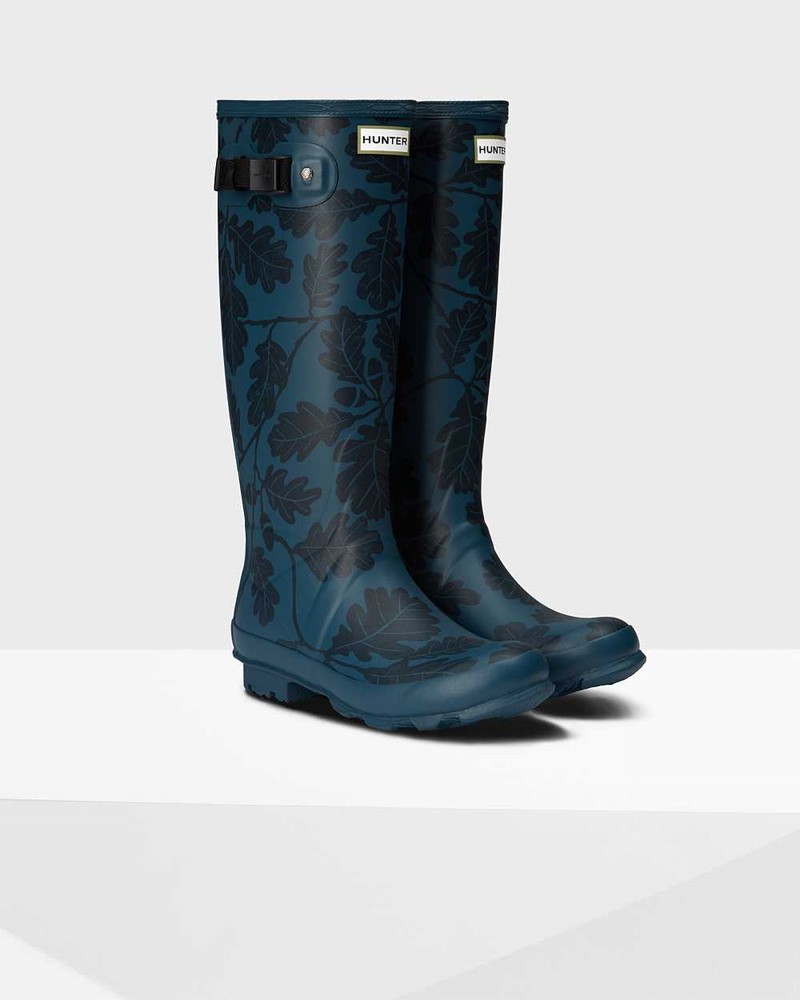 Galochas Hunter National Trust Print Norris Field Feminino Azuis | 922863135