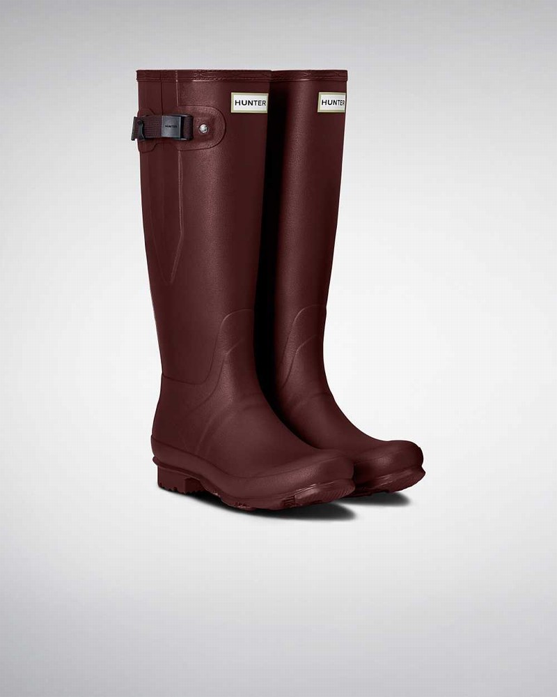 Galochas Hunter Norris Field Side Adjustable Feminino Bordeaux | 391500990