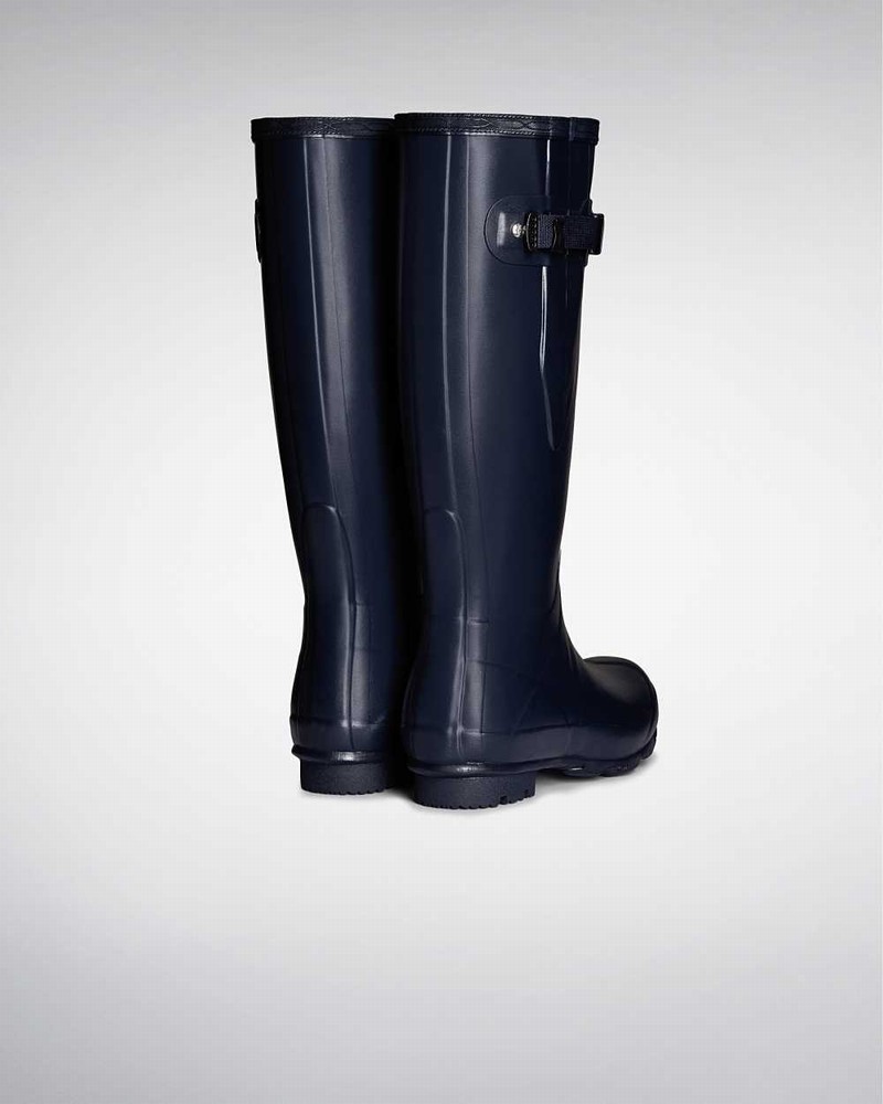 Galochas Hunter Norris Field Side Adjustable Feminino Azul Marinho | 559010955