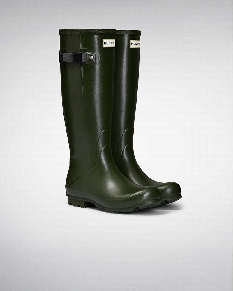 Galochas Hunter Norris Field Side Adjustable Feminino Verdes | 348903312