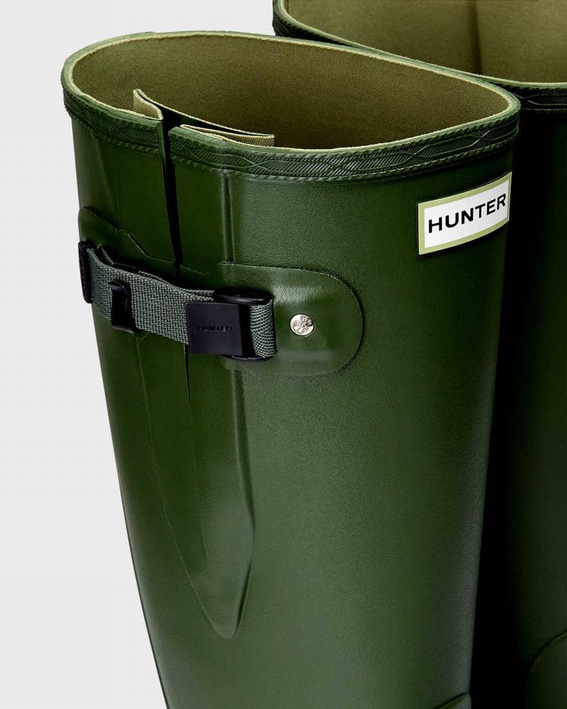 Galochas Hunter Norris Field Wide Fit Feminino Verdes | 776650973