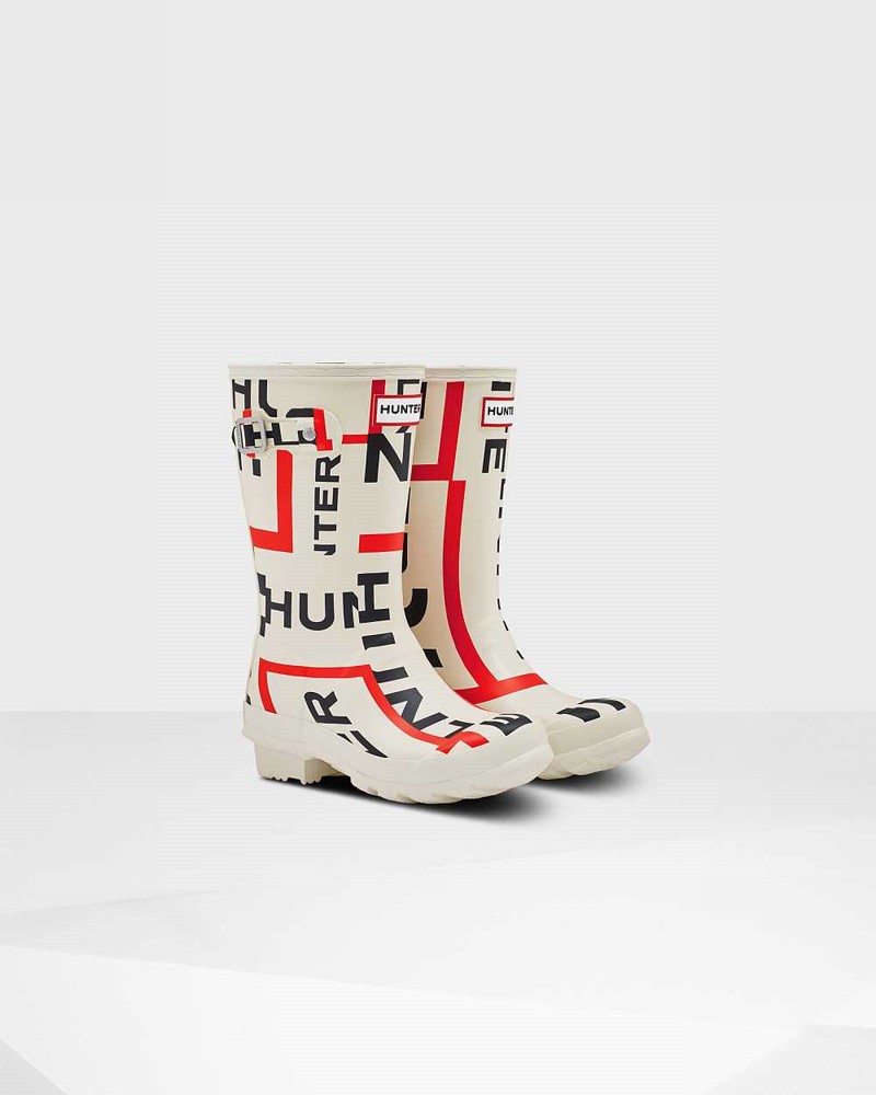 Galochas Hunter Original Big Exploded Logo Criança Branco | 292966744