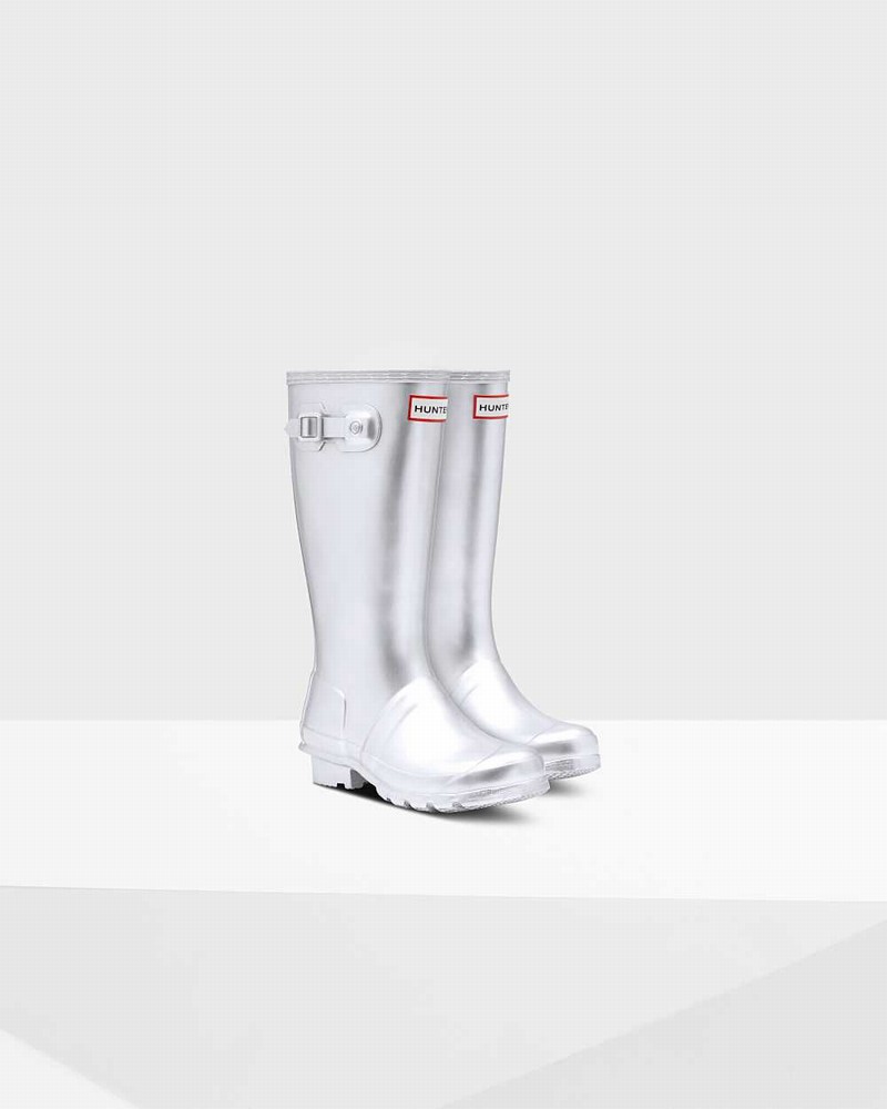 Galochas Hunter Original Big Metallic Criança Prateadas | 137678685