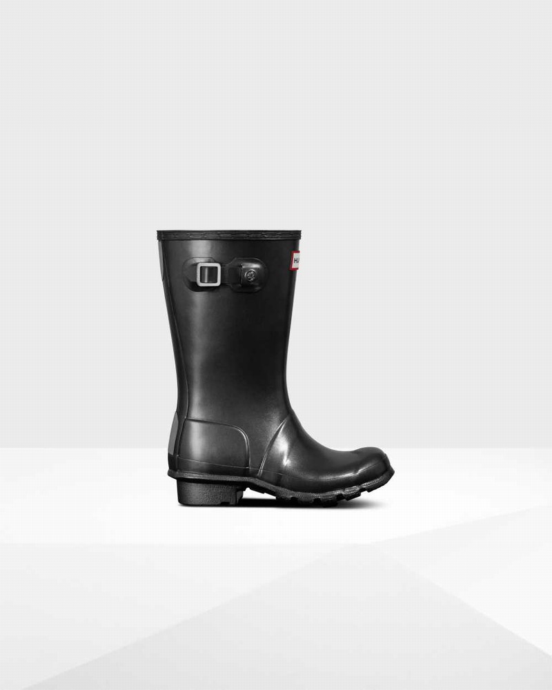 Galochas Hunter Original Big Pearlized Criança Pretas | 4426714