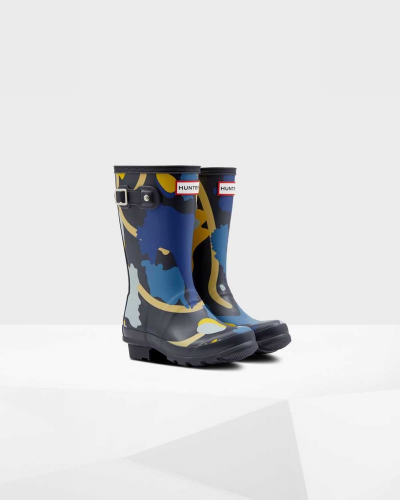 Galochas Hunter Original Big Rockpool Camo Criança Azul Marinho | 545130783