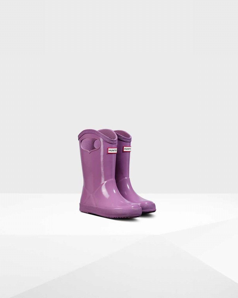 Galochas Hunter Original First Classic Grab Handle Criança Roxo | 820578403