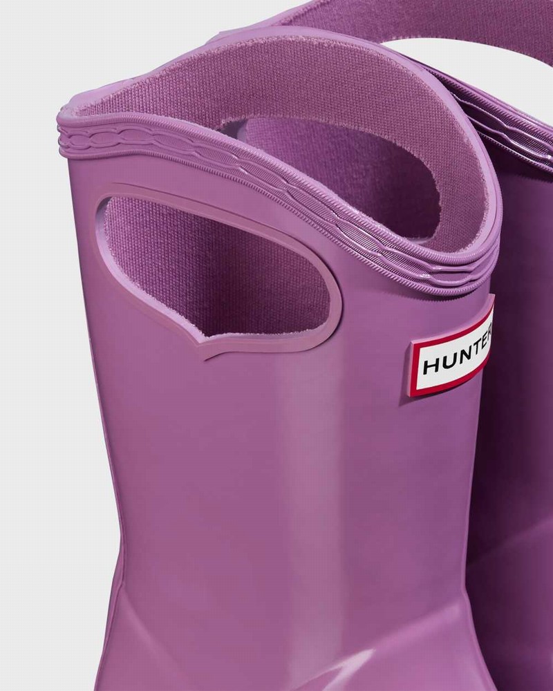 Galochas Hunter Original First Classic Grab Handle Criança Roxo | 820578403