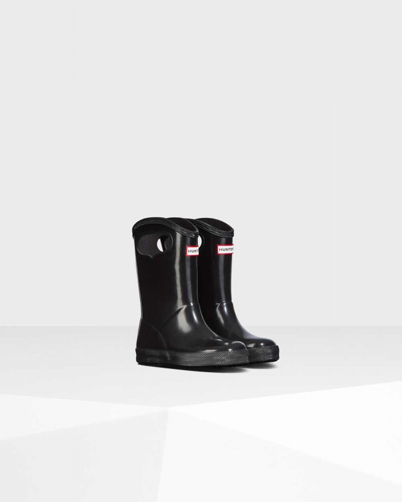 Galochas Hunter Original First Classic Grab Handle Criança Pretas | 441144190