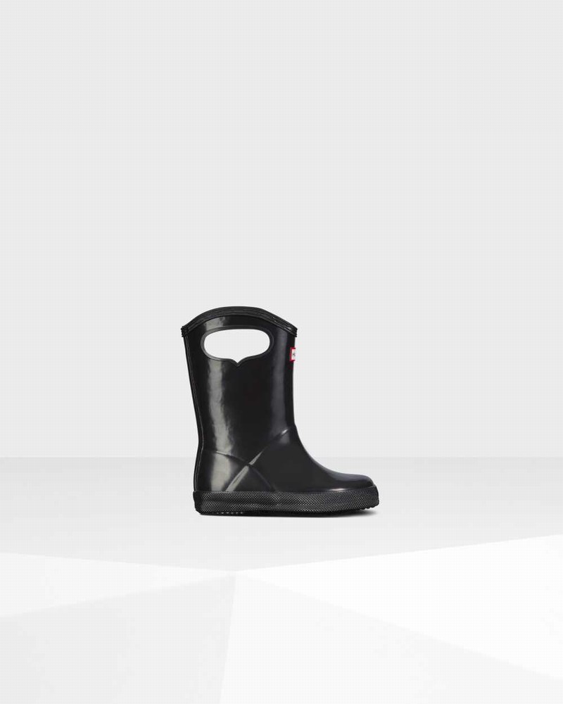 Galochas Hunter Original First Classic Grab Handle Criança Pretas | 441144190