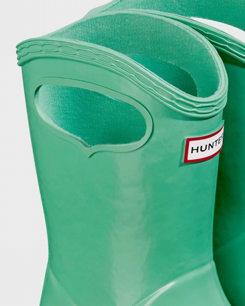 Galochas Hunter Original First Classic Grab Handle Criança Verdes | 86308304