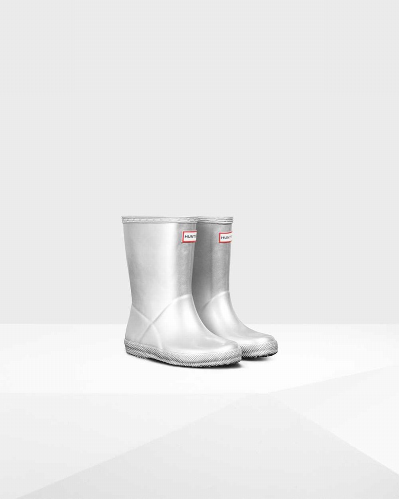 Galochas Hunter Original First Classic Metallic Criança Prateadas | 216667541