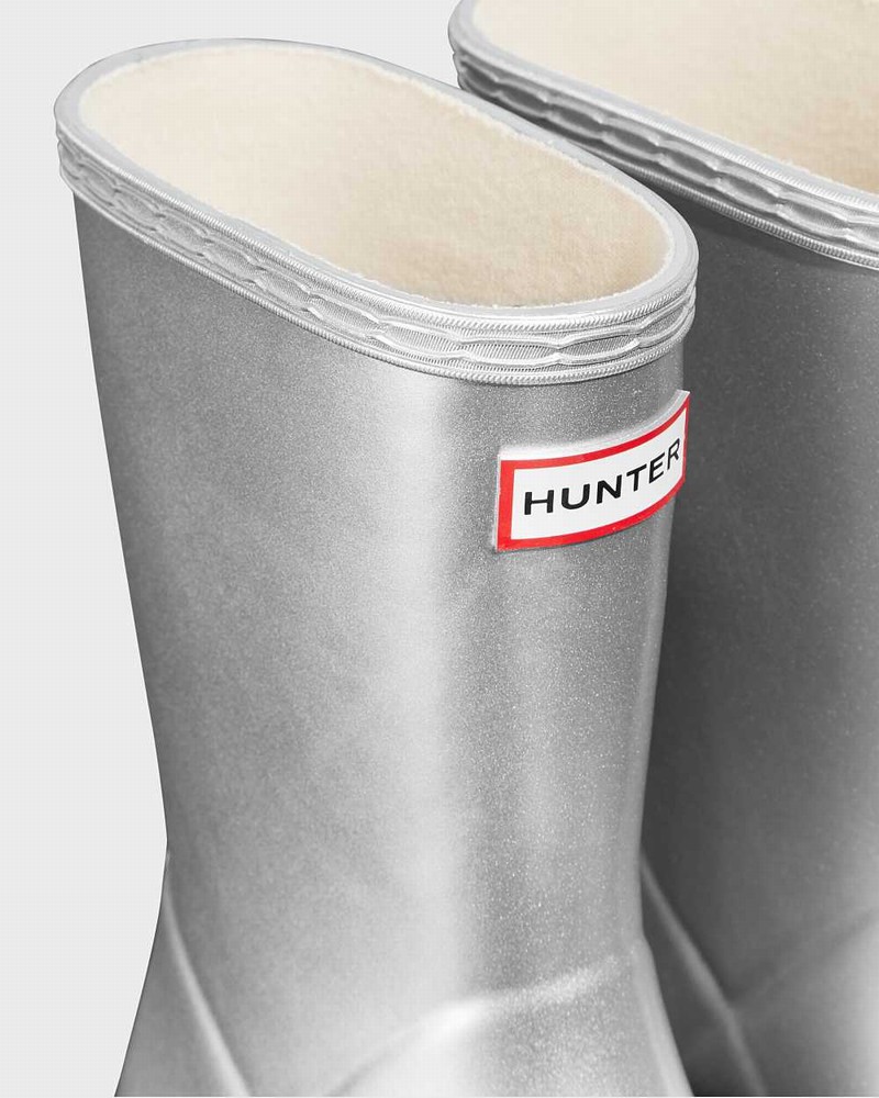 Galochas Hunter Original First Classic Metallic Criança Prateadas | 216667541