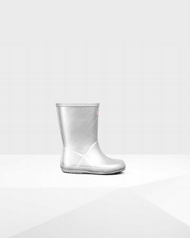 Galochas Hunter Original First Classic Metallic Criança Prateadas | 216667541