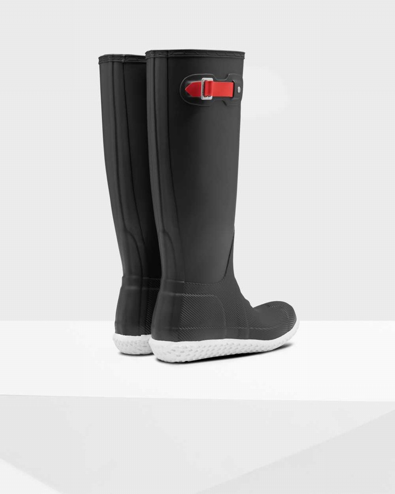 Galochas Hunter Original Flat Heel Calendar Sole Tall Feminino Pretas | 283127875