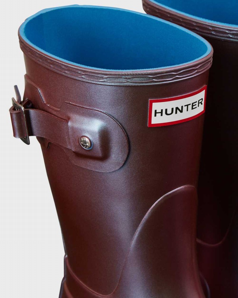Galochas Hunter Original Nebula Short Mid-Calf Feminino Azuis | 622840728