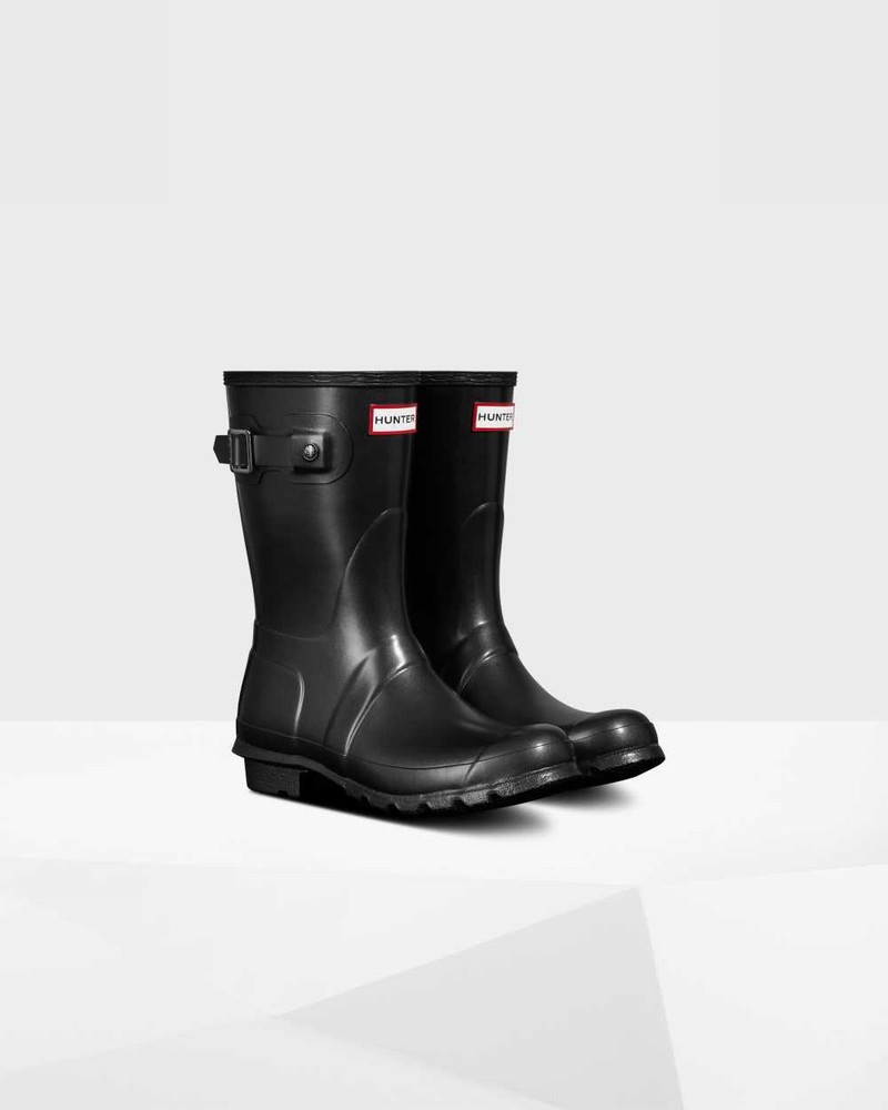 Galochas Hunter Original Pearlized Short Mid-Calf Feminino Pretas | 561040716