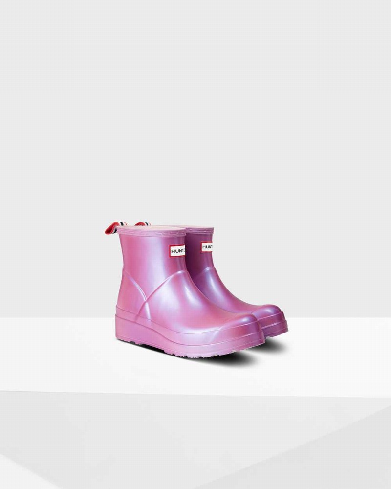Galochas Hunter Original Play Short Nebula Mid-Calf Feminino Roxo | 661032181