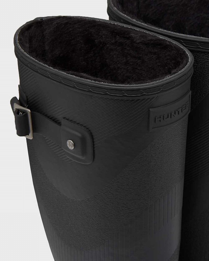 Galochas Hunter Original Refined Insulated Wave Texture Tall Feminino Pretas | 270656825